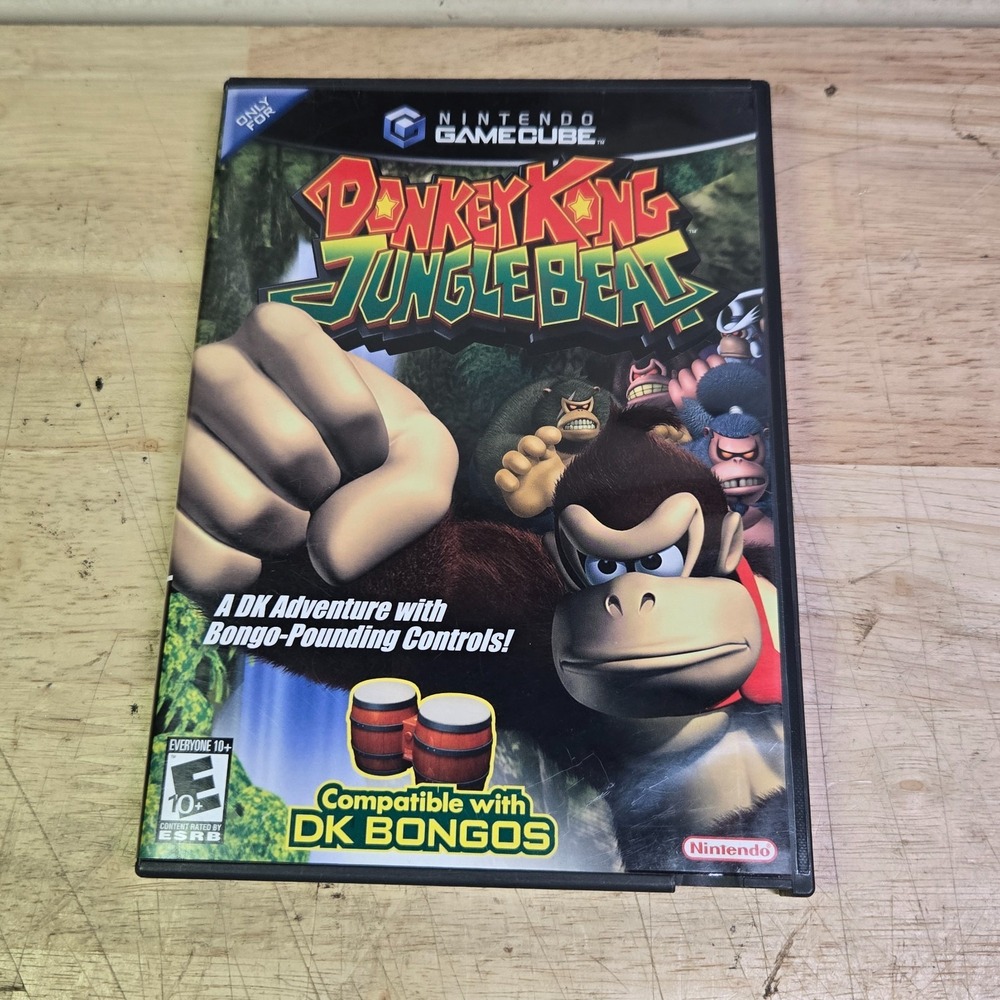 Donkey Kong Jungle Beat (Nintendo GameCube, 2005) w/ Manual